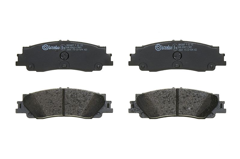 P83192 BREMBO Kit pastiglie freno, Freno a disco 