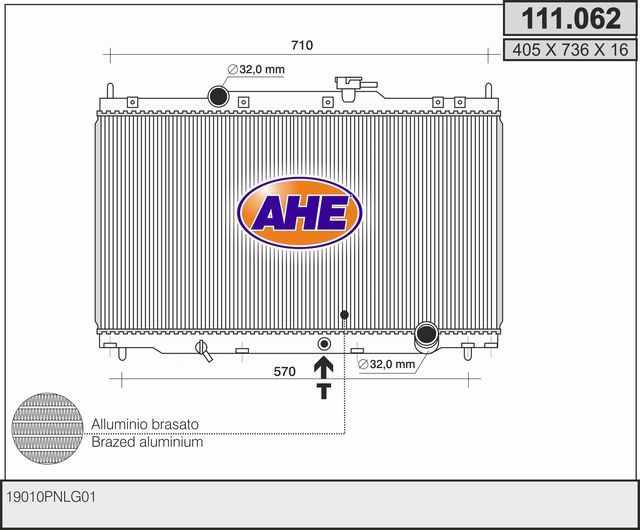 111.062 AHE Radiatore, Raffreddamento motore 