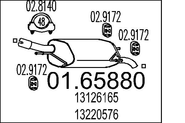 01.65880 MTS Silenziatore posteriore 