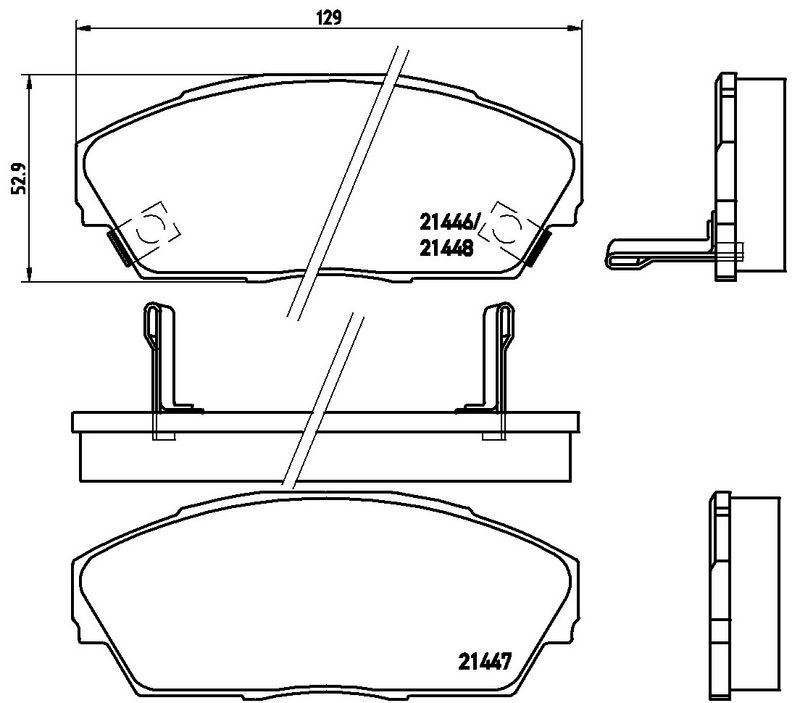 P28013 BREMBO Kit pastiglie freno, Freno a disco 