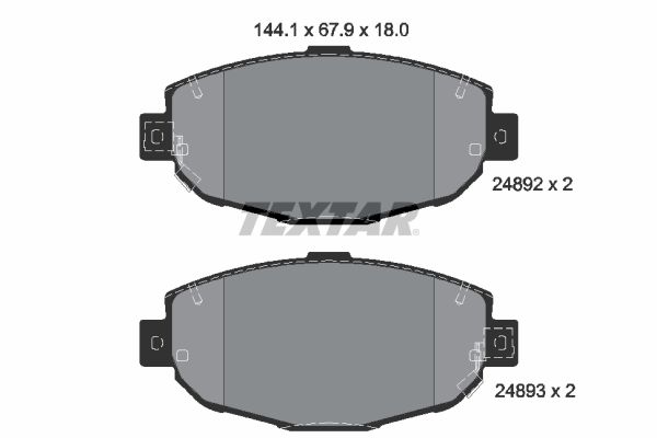 2489201 TEXTAR Kit pastiglie freno, Freno a disco 