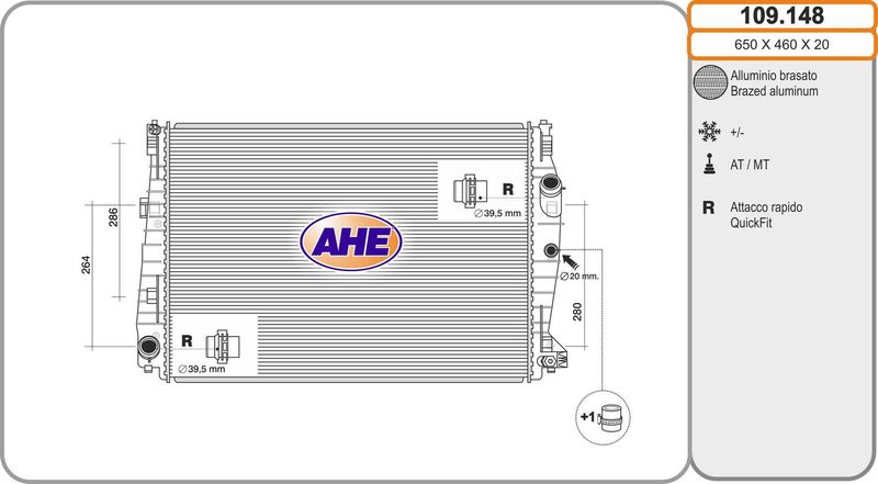 109.148 AHE Radiatore, Raffreddamento motore 