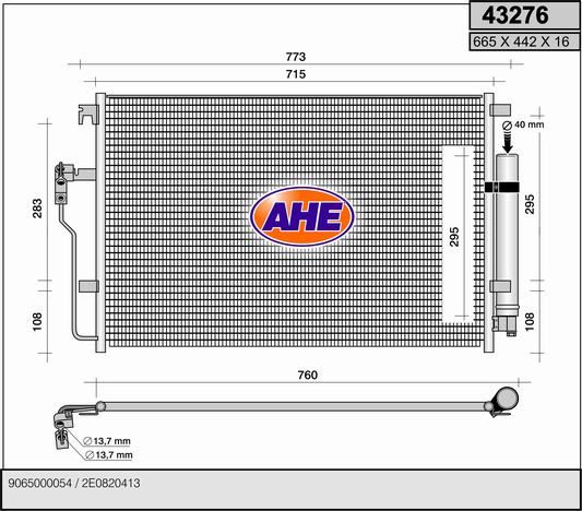 43276 AHE Condensatore, climatizzatore 