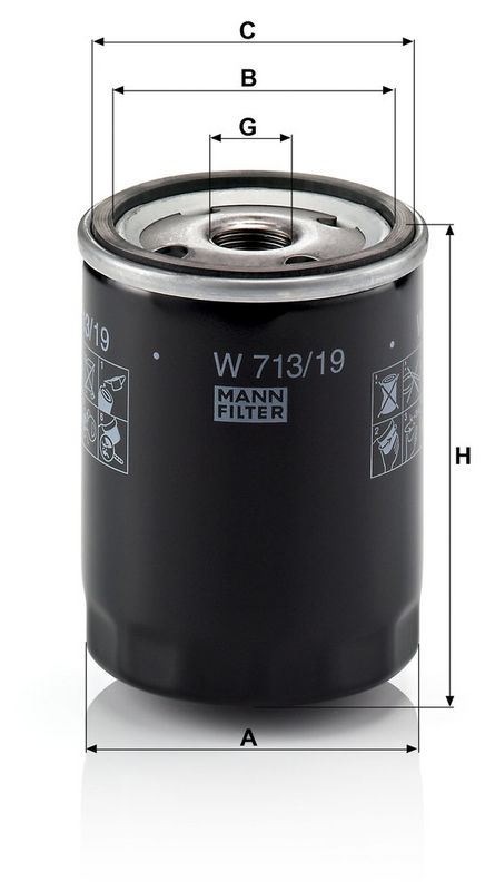 W713/19 MANN-FILTER Filtro olio 