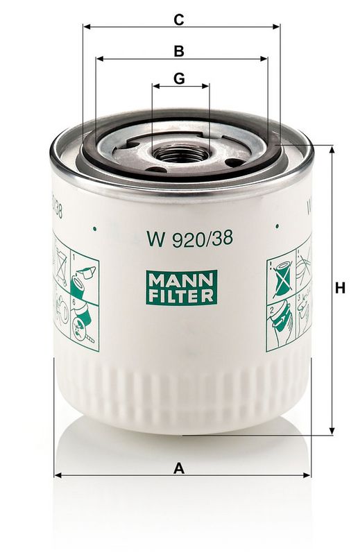 W920/38 MANN-FILTER Filtro olio 