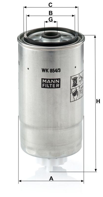 WK854/3 MANN-FILTER Filtro carburante 
