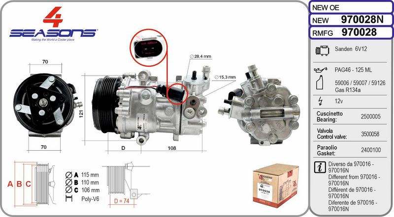 970028 AHE Compressore, climatizzatore 