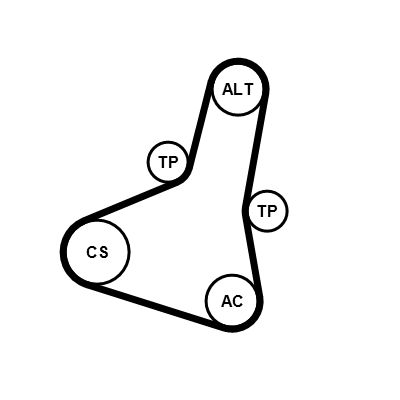 6PK1004EXTRAK1 CONTINENTAL CTAM Kit Cinghie Poly-V 