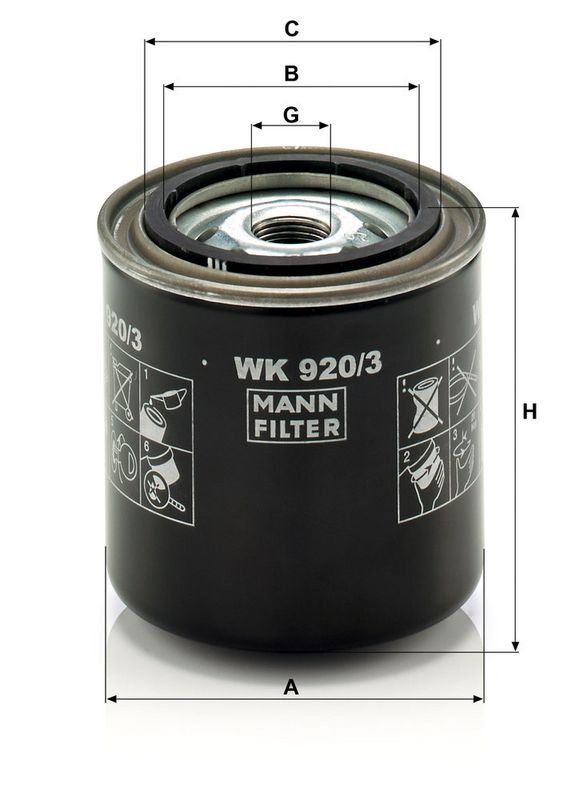 WK920/3 MANN-FILTER Filtro carburante 