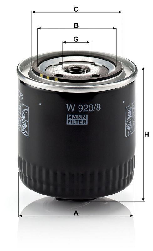 W920/8 MANN-FILTER Filtro olio 