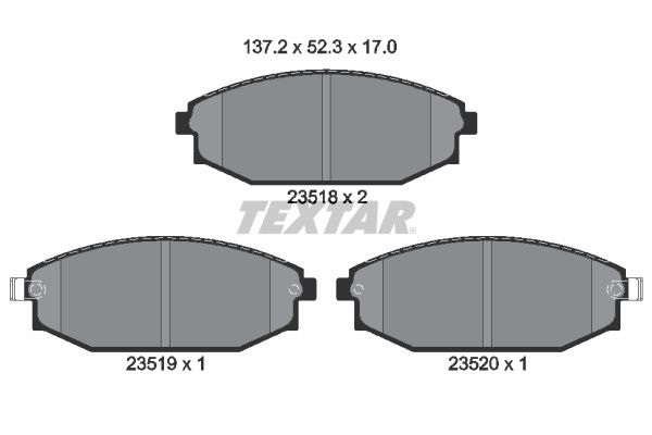 2351801 TEXTAR Kit pastiglie freno, Freno a disco 