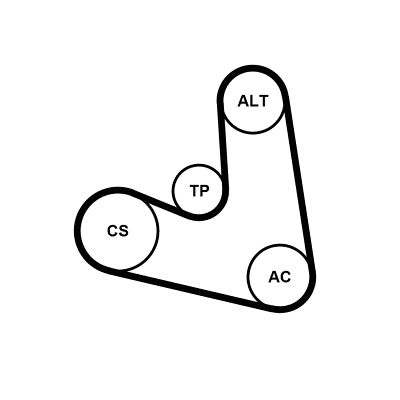 4PK654K1 CONTINENTAL CTAM Kit Cinghie Poly-V 