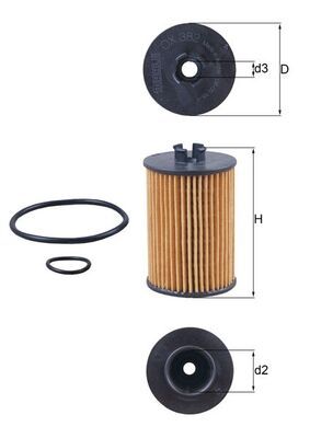 OX382D KNECHT Filtro olio 