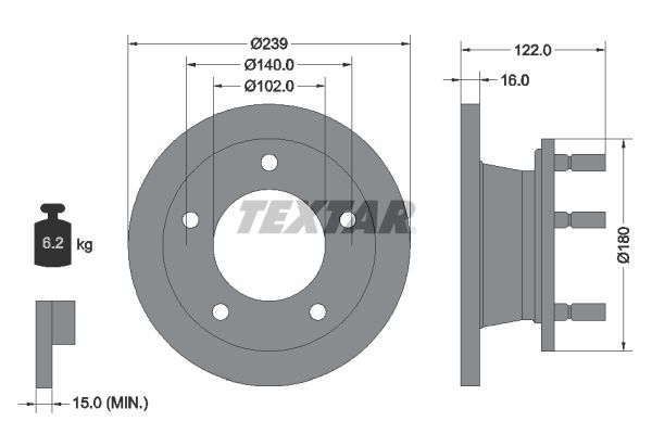 92038900 TEXTAR Disco freno 