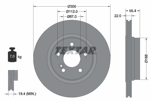 92176203 TEXTAR Disco freno 