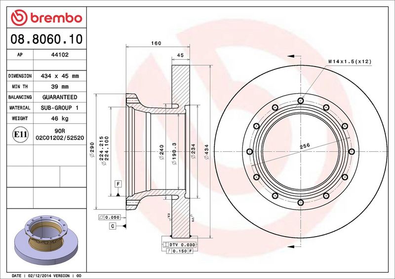 08.8060.10 BREMBO Disco freno 