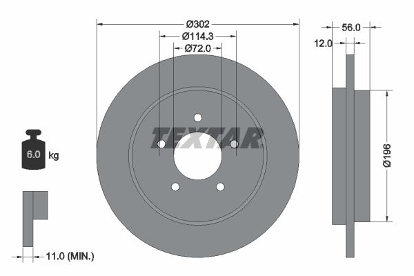 92197803 TEXTAR Disco freno 