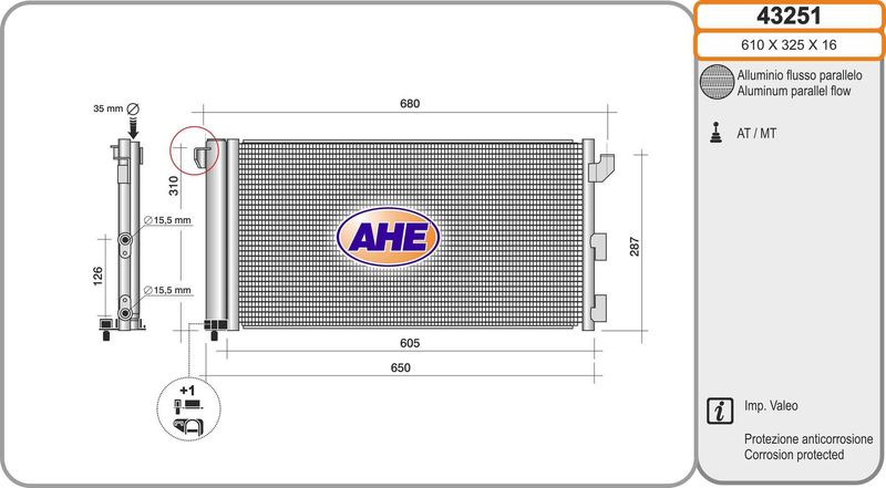 43251 AHE Condensatore, climatizzatore 