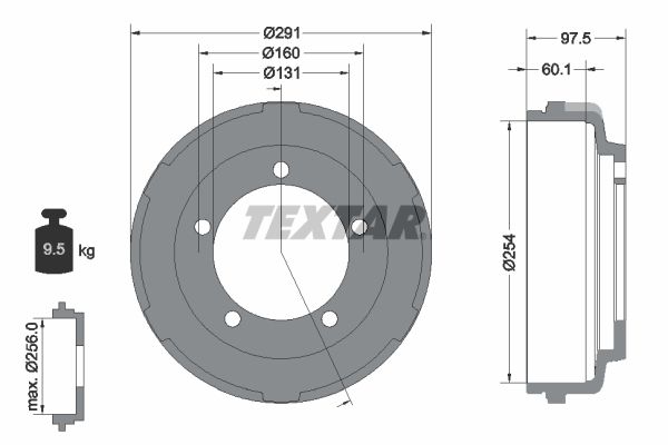 94024700 TEXTAR Tamburo freno 