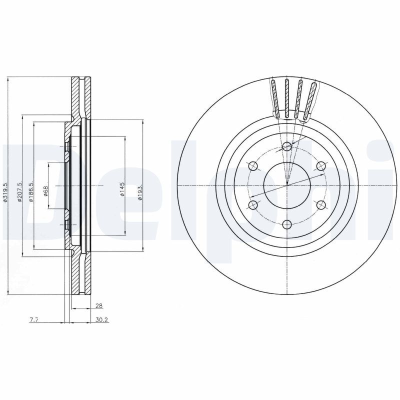 BG4176C DELPHI Disco freno 