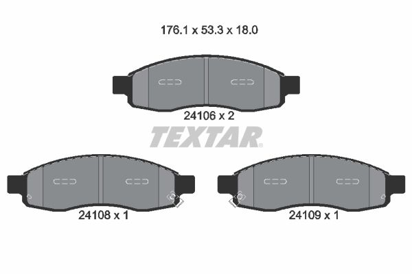 2410601 TEXTAR Kit pastiglie freno, Freno a disco 