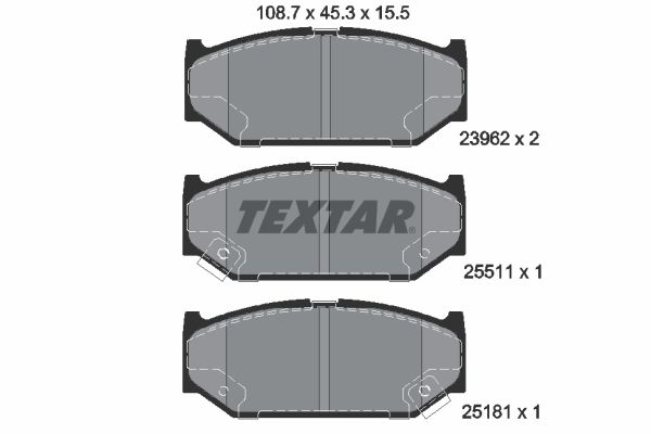 2396201 TEXTAR Kit pastiglie freno, Freno a disco 