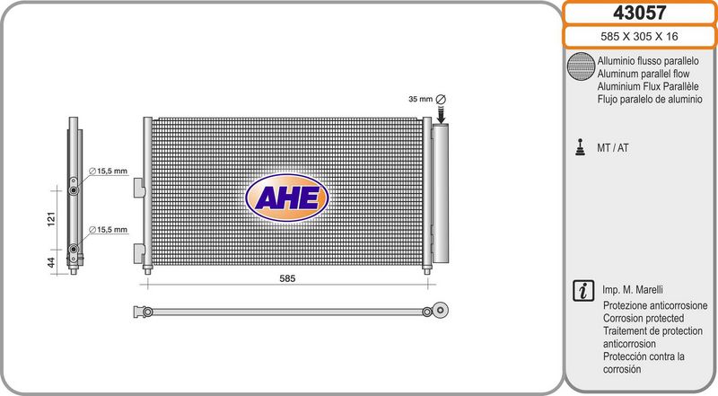 43057 AHE Condensatore, climatizzatore 
