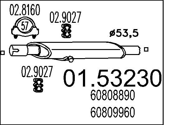 01.53230 MTS Silenziatore anteriore 
