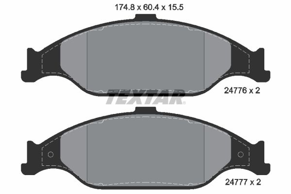 2477601 TEXTAR Kit pastiglie freno, Freno a disco 
