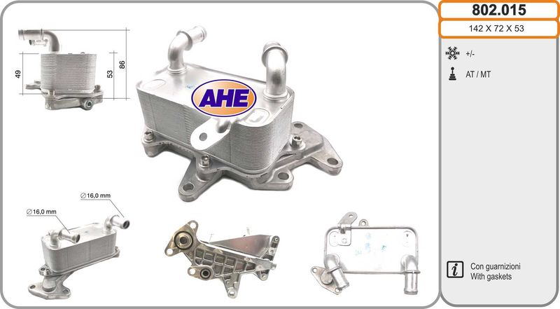 802.015 AHE Radiatore olio, Olio motore 