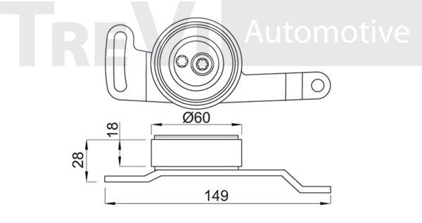 TA1360 TREVI Automotive Braccio tenditore, Cinghia Poly-V 