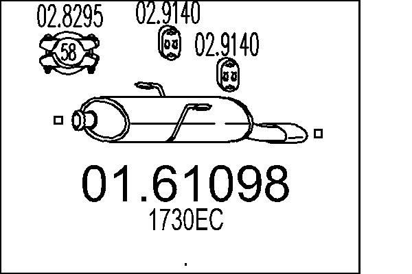 01.61098 MTS Silenziatore posteriore 