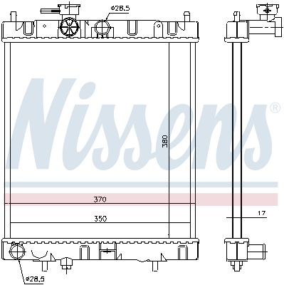 62954 NISSENS Radiatore, Raffreddamento motore 