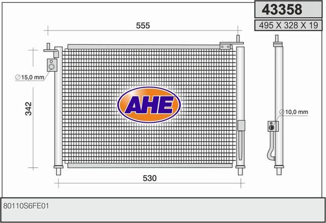 43358 AHE Condensatore, climatizzatore 