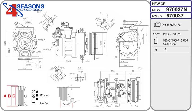 970037 AHE Compressore, climatizzatore 