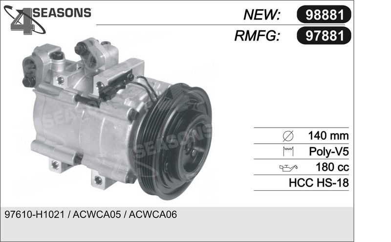 98881 AHE Compressore, climatizzatore 